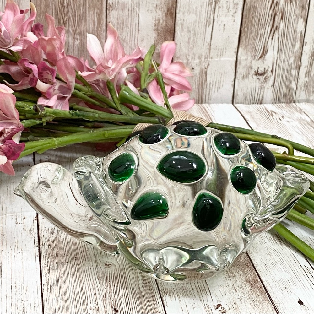 Vintage Mid Century Modern Murano Glass Tortoise Turtle Paperweight
